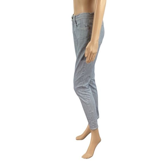 Eileen Fisher Skinny Jeans Blue White Railroad Stripe Size 6 - Picture 4 of 7